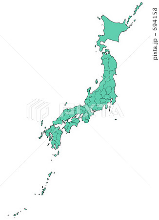 全体 マップ 本州 日本列島の写真素材