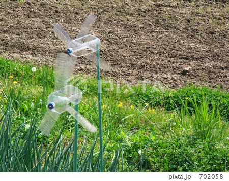 畑のモグラ除けの写真素材 7058