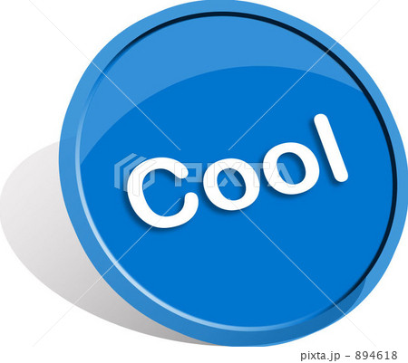 Cool ボタン 英語 青色のイラスト素材