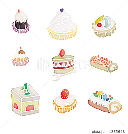 プチケーキ カットケーキ デコレーションケーキ ケーキのイラスト素材