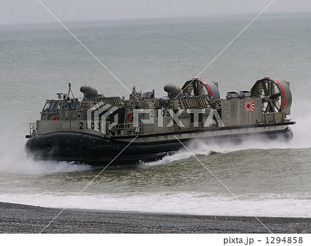 海上自衛隊 Lcac エルキャック 北海道の写真素材