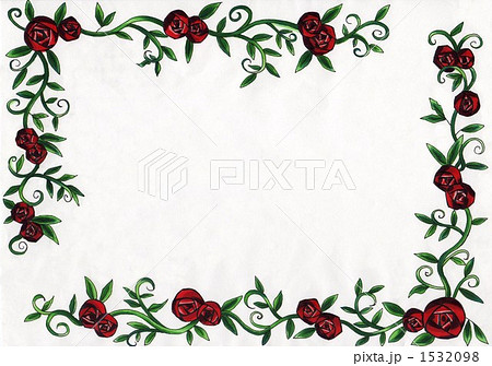 薔薇 つるバラ 花 赤色のイラスト素材