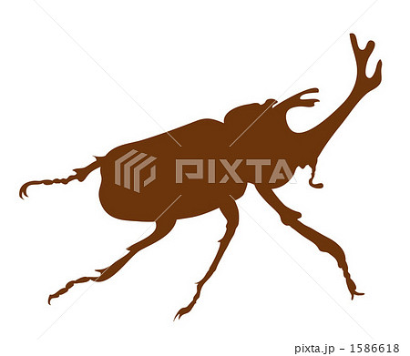 カブトムシ シルエット イラスト オスのイラスト素材