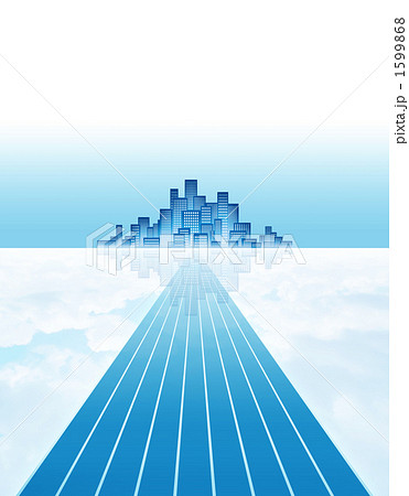 道路 都会 未来 続くのイラスト素材