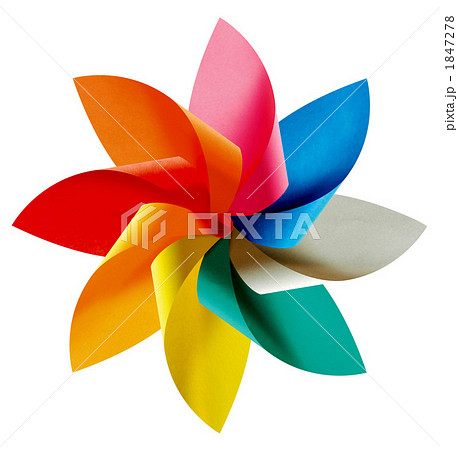 かざぐるま 風車 七色 虹色の写真素材 - PIXTA