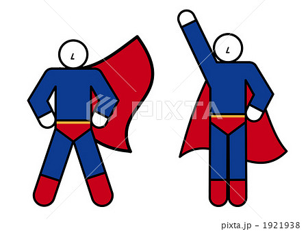 スーパーマン ヒーロー 人物 アイコンのイラスト素材