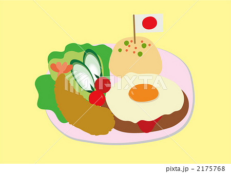 お子様ランチ 旗の写真素材
