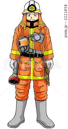 男性 人物 消防士 消防員のイラスト素材