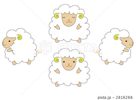 羊 ぬいぐるみ 動物 かわいいのイラスト素材 Pixta