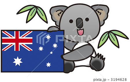 コアラ オーストラリア 国旗 動物のイラスト素材