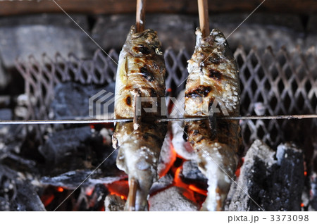 塩焼き あまごの塩焼き あまご 炭焼きの写真素材