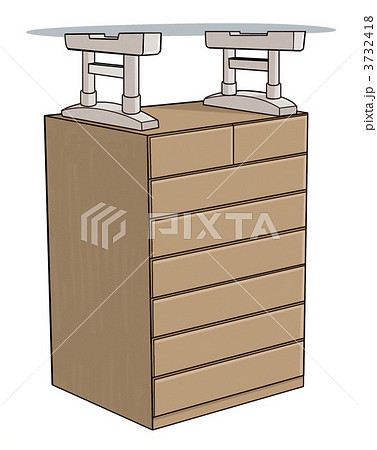 地震対策 家具の転倒防止 のイラスト素材