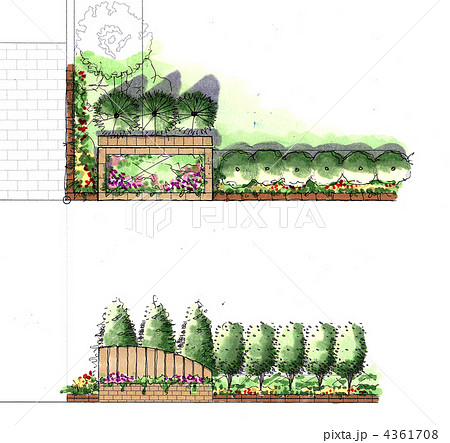 植栽桝のイラスト素材