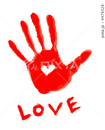 手 手形 赤 イメージのイラスト素材