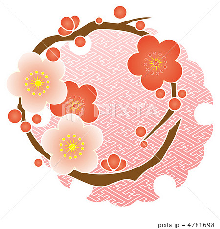 梅枝丸紋のイラスト素材