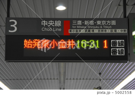 電光掲示板 中央線 武蔵小金井駅 Atosの写真素材