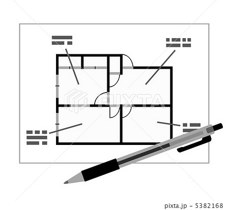 製図 設計図 間取り図 間取りのイラスト素材