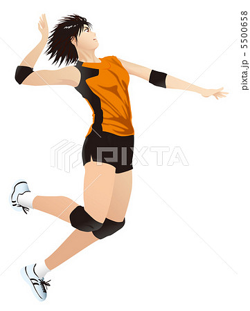 スパイク バレーボール 女子バレー 女性のイラスト素材