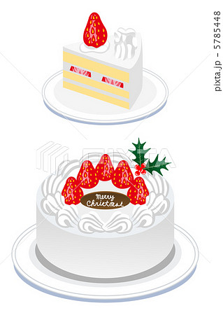 ショートケーキ ケーキ 苺 断面 イラストのイラスト素材