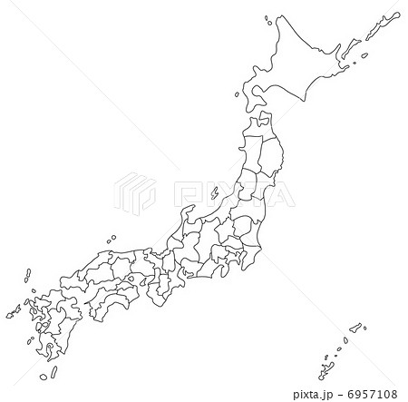 白地図 日本地図の写真素材