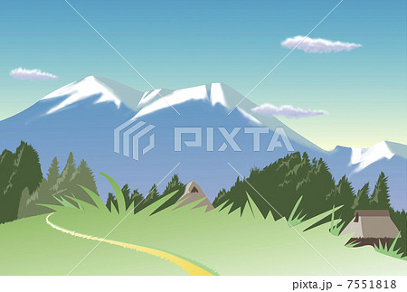 夏山 景色 風景 山のイラスト素材 Pixta