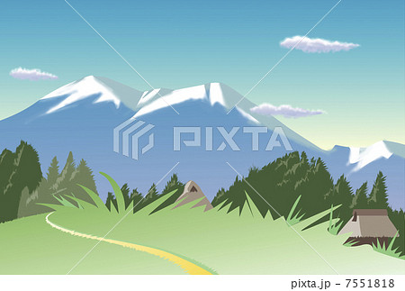 夏山 山 風景 景色のイラスト素材