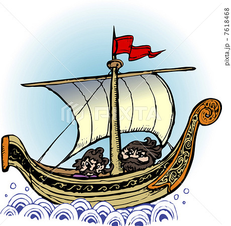 海賊船 海賊 バイキング ヴァイキング船のイラスト素材