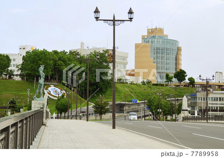 港町 釧路 花時計 釧路市の写真素材