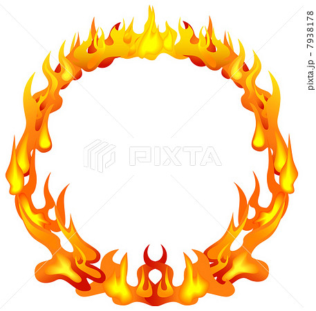 炎 火 火炎 フレーム 枠のイラスト素材