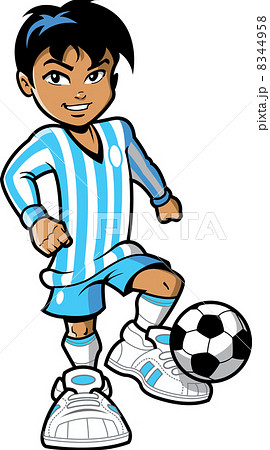 人物 サッカー ボール かっこいいのイラスト素材