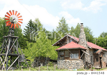 北海道 富良野 五郎さんの石の家の写真素材