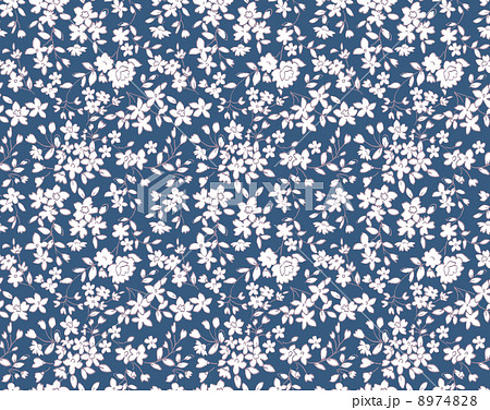 花柄 リバティ柄 リバティプリント 小花柄のイラスト素材