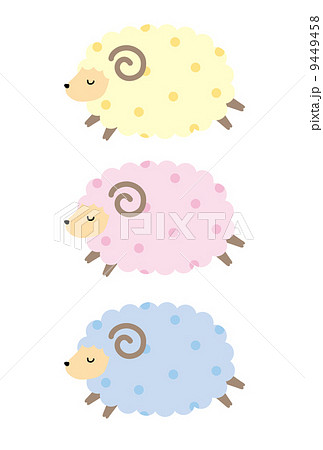 模様入り 干支 水色 動物のイラスト素材