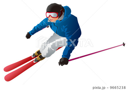 スキー スキー板 ストック 女の子のイラスト素材
