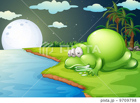 川沿い リバーサイド 川辺 川岸のイラスト素材