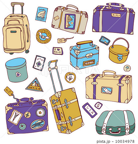 旅行 旅行用品 荷物 夏のイラスト素材