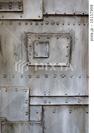 古い グレー レトロ 鉄板の写真素材