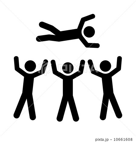 胴上げのイラスト素材