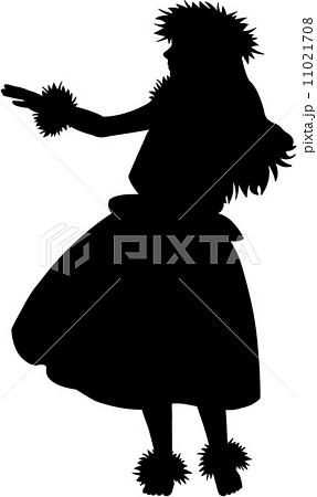 フラダンス 踊り 女性 フラ 衣装のイラスト素材
