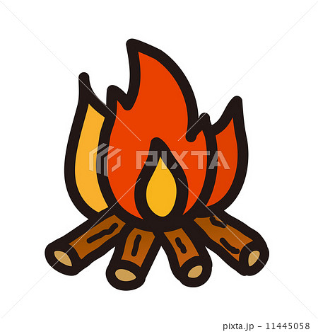 火起こし 焚火 クリップアート 木 焚き火のイラスト素材