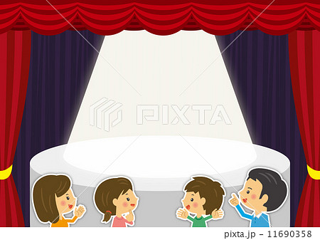 ステージ イラスト 垂幕 幕のイラスト素材 Pixta