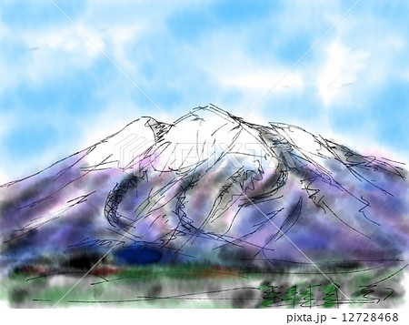 岩木山のイラスト素材