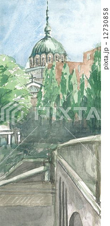 ニコライ堂 水彩画 水彩の写真素材 - PIXTA