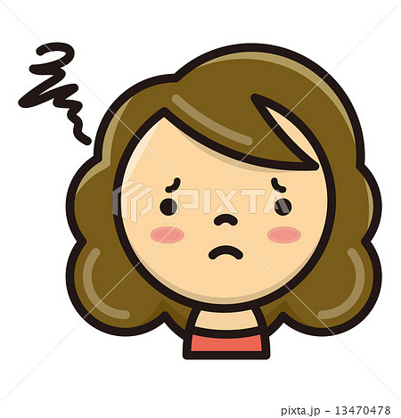 女性 人物 悩む 顔のイラスト素材