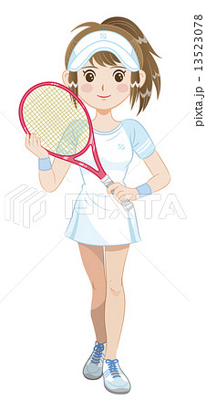 女子テニスプレイヤーのイラスト素材
