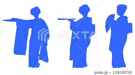 日本舞踊のシルエット Part9のイラスト素材