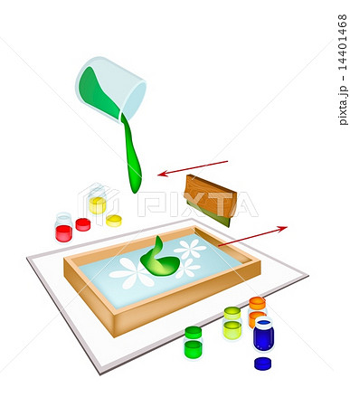 シルクスクリーン印刷のイラスト素材