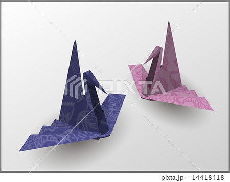 鶴 イラスト 折り紙 工芸品のイラスト素材