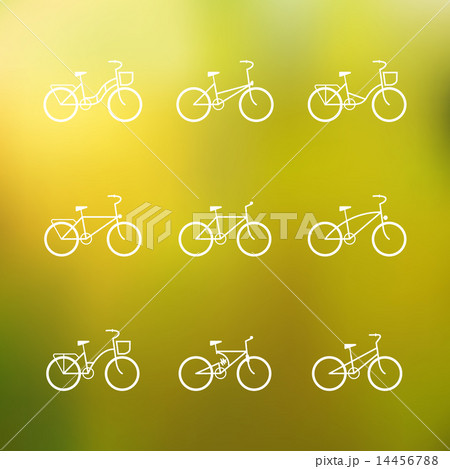 自転車 シンプル 単純 簡単のイラスト素材
