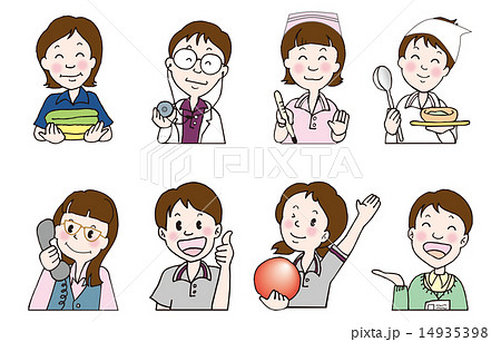 ベクター 管理栄養士 介護支援専門員 スタッフのイラスト素材